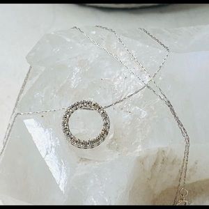 Helzberg Solid 10K White Gold and Diamond necklace